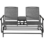 Costway 2 Person Outdoor Patio Double Glider Chair Loveseat Rocking Turquoise/Gray/Brown/Black/Navy/Wine