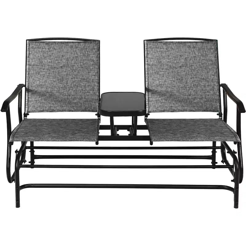 Costway 2 Person Outdoor Patio Double Glider Chair Loveseat Rocking Turquoise/Gray/Brown/Black/Navy/Wine