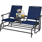 Costway 2 Person Outdoor Patio Double Glider Chair Loveseat Rocking Turquoise/Gray/Brown/Black/Navy/Wine