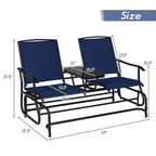 Costway 2 Person Outdoor Patio Double Glider Chair Loveseat Rocking Turquoise/Gray/Brown/Black/Navy/Wine