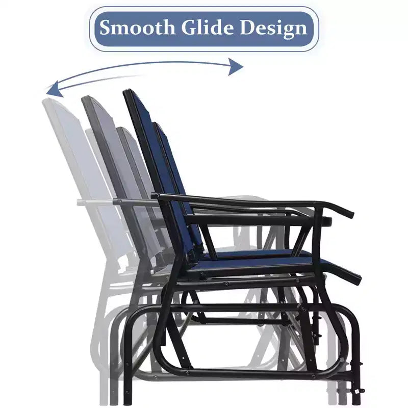 Costway 2 Person Outdoor Patio Double Glider Chair Loveseat Rocking Turquoise/Gray/Brown/Black/Navy/Wine