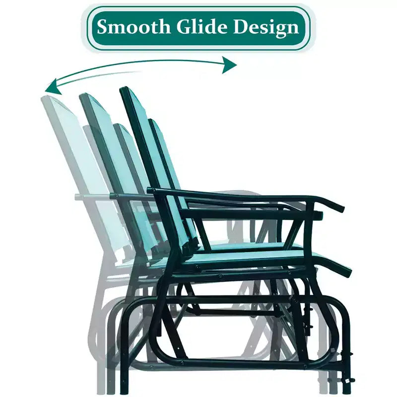 Costway 2 Person Outdoor Patio Double Glider Chair Loveseat Rocking Turquoise/Gray/Brown/Black/Navy/Wine