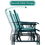 Costway 2 Person Outdoor Patio Double Glider Chair Loveseat Rocking Turquoise/Gray/Brown/Black/Navy/Wine
