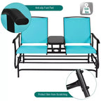 Costway 2 Person Outdoor Patio Double Glider Chair Loveseat Rocking Turquoise/Gray/Brown/Black/Navy/Wine