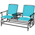 Costway 2 Person Outdoor Patio Double Glider Chair Loveseat Rocking Turquoise/Gray/Brown/Black/Navy/Wine