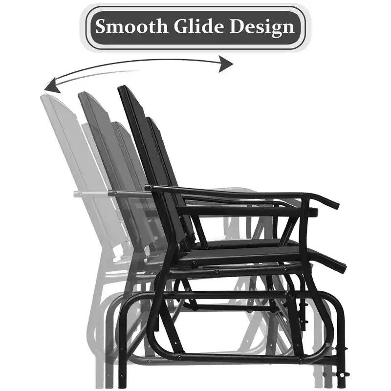 Costway 2 Person Outdoor Patio Double Glider Chair Loveseat Rocking Turquoise/Gray/Brown/Black/Navy/Wine