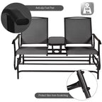 Costway 2 Person Outdoor Patio Double Glider Chair Loveseat Rocking Turquoise/Gray/Brown/Black/Navy/Wine