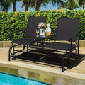 Costway 2 Person Outdoor Patio Double Glider Chair Loveseat Rocking Turquoise/Gray/Brown/Black/Navy/Wine