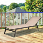 Costway Sedia a Sdraio da Giardino Schienale Regolabile Poltrona Reclinabile Patio Terrazzo Marrone\Nero