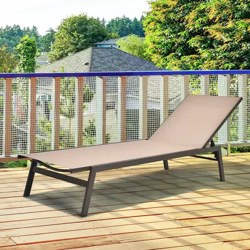 Costway Sedia a Sdraio da Giardino Schienale Regolabile Poltrona Reclinabile Patio Terrazzo Marrone\Nero