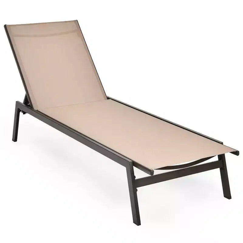 Costway Sedia a Sdraio da Giardino Schienale Regolabile Poltrona Reclinabile Patio Terrazzo Marrone\Nero