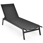 Costway Sedia a Sdraio da Giardino Schienale Regolabile Poltrona Reclinabile Patio Terrazzo Marrone\Nero