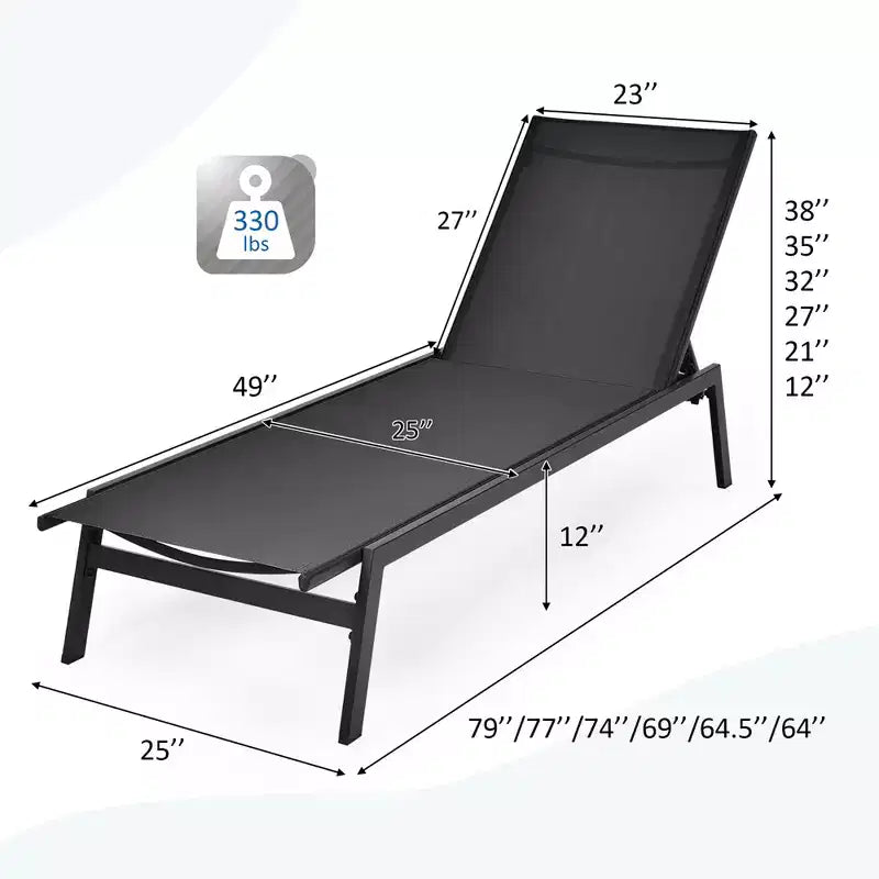 Costway Sedia a Sdraio da Giardino Schienale Regolabile Poltrona Reclinabile Patio Terrazzo Marrone\Nero