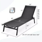 Costway Sedia a Sdraio da Giardino Schienale Regolabile Poltrona Reclinabile Patio Terrazzo Marrone\Nero