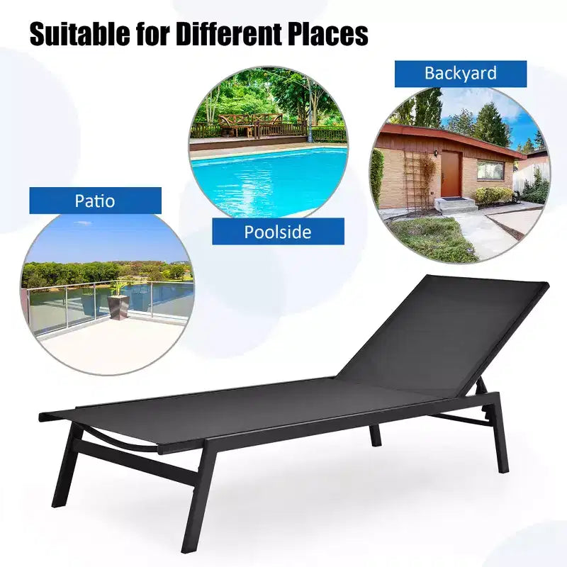 Costway Sedia a Sdraio da Giardino Schienale Regolabile Poltrona Reclinabile Patio Terrazzo Marrone\Nero