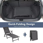 Costway Patio Chaise Lounge Chair Recliner Aluminum Adjustable Headrest Pillow
