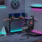 Sedia Gaming Vinsetto Racing Sedia da Ufficio Gamer in Pelle PU a Diamante Schienale Alto Girevole Reclinabile con Poggiapiedi, Supporto Lombare, Altezza Regolabile