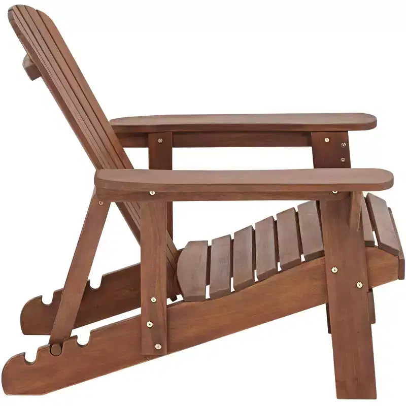 Teal Island Designs Fletcher Dark Wood Outdoor Reclining Adirondack Chairs Set of 2