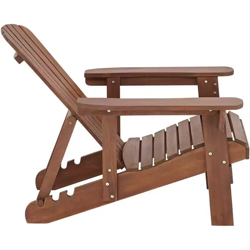 Teal Island Designs Fletcher Dark Wood Outdoor Reclining Adirondack Chairs Set of 2