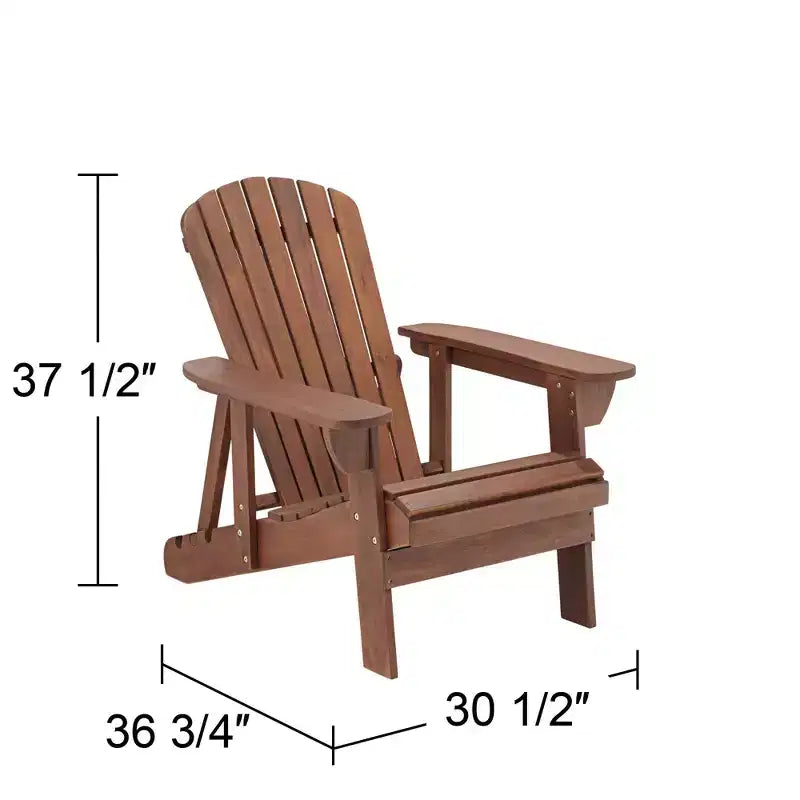 Teal Island Designs Fletcher Dark Wood Outdoor Reclining Adirondack Chairs Set of 2