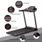 Tapis Roulant Elettrico Costway 2,25HP con Altoparlante Bluetooth e Controllo Tramite APP
