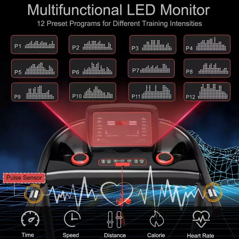 Tapis Roulant Elettrico Costway 2,25HP con Altoparlante Bluetooth e Controllo Tramite APP