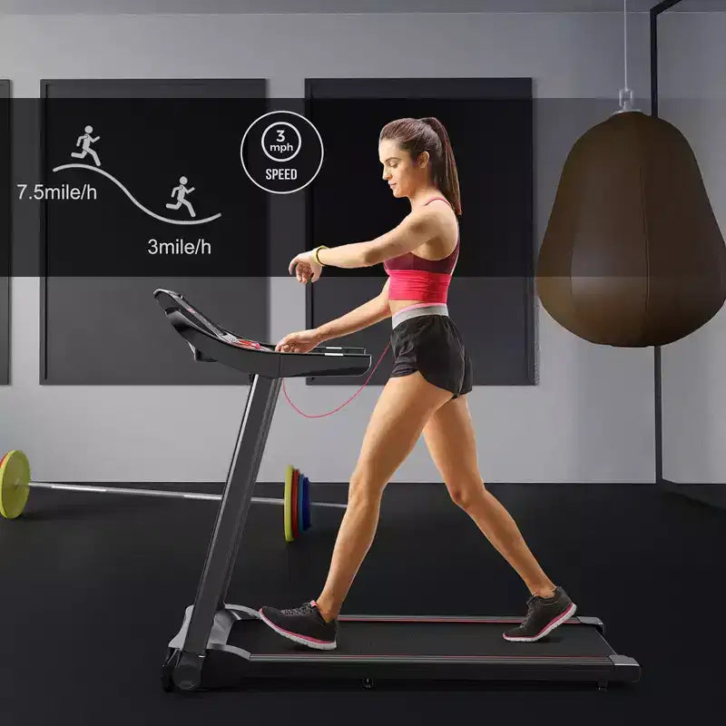 Tapis Roulant Elettrico Costway 2,25HP con Altoparlante Bluetooth e Controllo Tramite APP