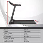 Tapis Roulant Elettrico Costway 2,25HP con Altoparlante Bluetooth e Controllo Tramite APP