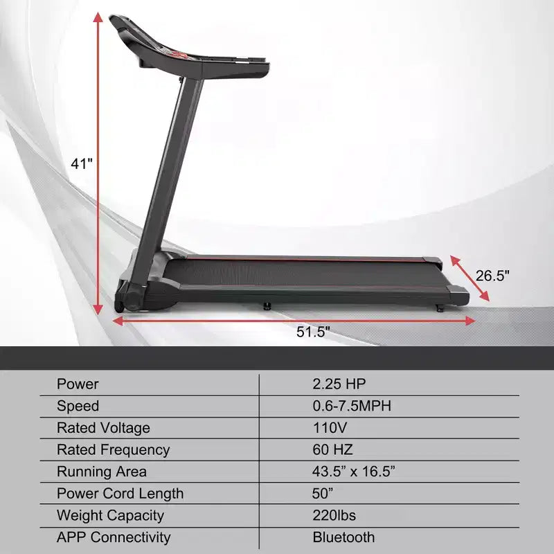 Tapis Roulant Elettrico Costway 2,25HP con Altoparlante Bluetooth e Controllo Tramite APP