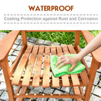 Costway 2 PCS Outdoor Eucalyptus Rocking Chair Single Rocker for Patio Deck Natural