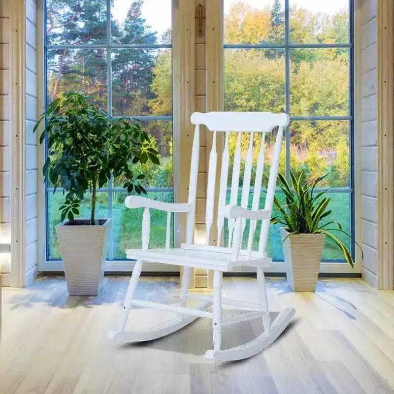 Sedia a dondolo da esterno in legno di pioppo - Captiva Designs
