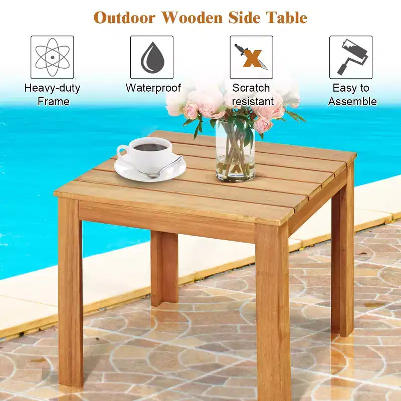 Costway 3PCS Patio Adirondack Chair Table Set Garden Deck Furniture