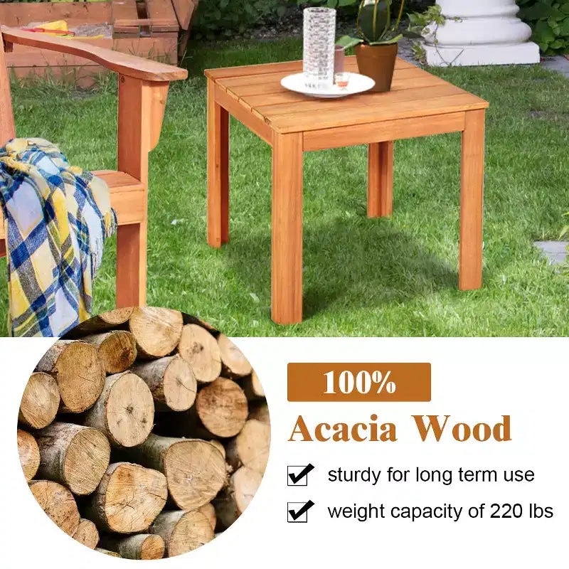 Costway 3PCS Patio Adirondack Chair Table Set Garden Deck Furniture