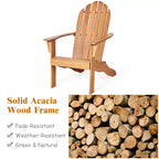 Costway 3PCS Patio Adirondack Chair Table Set Garden Deck Furniture