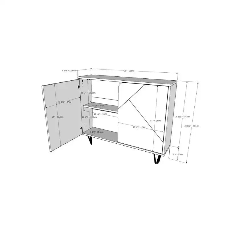 Slim 2 Door Storage Cabinet - Nexera