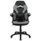 BlackArc High Back Gaming Chair with Faux Leather Upholstery, Height Adjustable Swivel Seat & Padded Flip-Up Arms