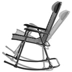 Sedia a dondolo pieghevole Costway Zero Gravity da esterno con poggiatesta, turchese/grigio
