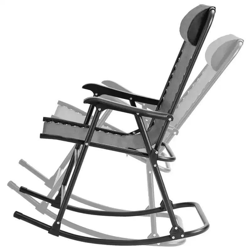 Sedia a dondolo pieghevole Costway Zero Gravity da esterno con poggiatesta, turchese/grigio