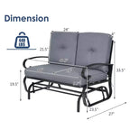 Costway Dondolo da Esterno a 2 Posti con Cuscini, Poltrona Sdraio Divanetto Blu/Beige/Grigio/Blu scuro