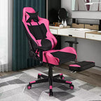 Sedia Gaming Massaggiante Costway, Poltrona da Ufficio Reclinabile con Poggiapiedi Bianca\Blu\Rosa\Rossa