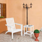 Costway Set Tavolino Laterale per Sedie Adirondack da Giardino 2 Pezzi in Legno Massello Bianco
