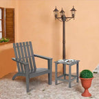 Costway Set 2 Tavolini Laterali da Giardino Adirondack in Legno Massello Grigi