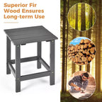 Costway Set 2 Tavolini Laterali da Giardino Adirondack in Legno Massello Grigi