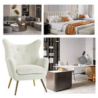 Poltrona d'accento moderna in velluto Godefroy con schienale ad ali | Karat Home