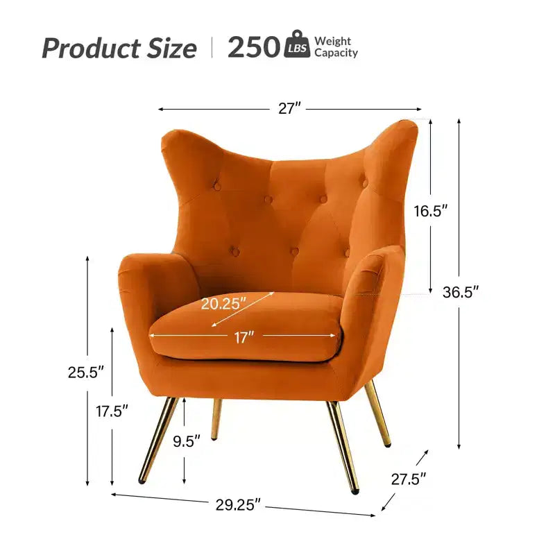 Poltrona d'accento moderna in velluto Godefroy con schienale ad ali | Karat Home