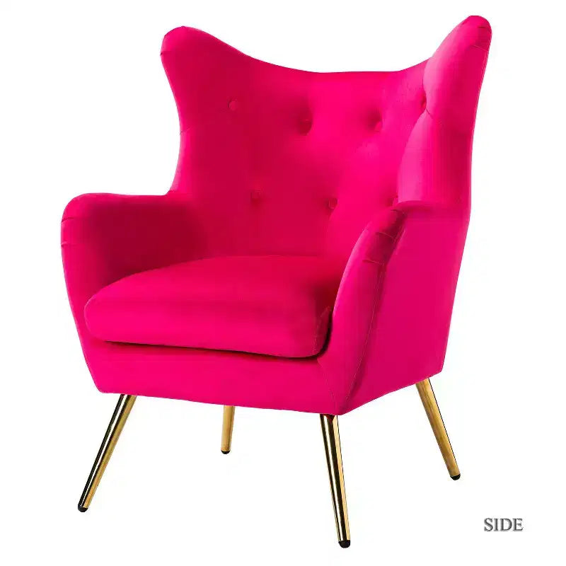 Poltrona d'accento moderna in velluto Godefroy con schienale ad ali | Karat Home