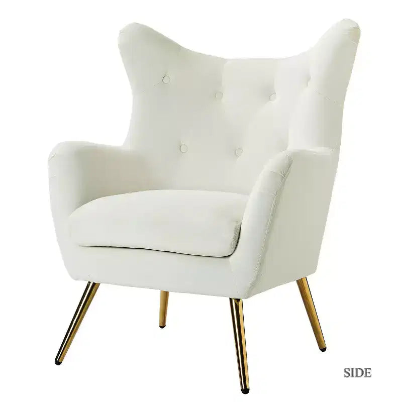 Poltrona d'accento moderna in velluto Godefroy con schienale ad ali | Karat Home