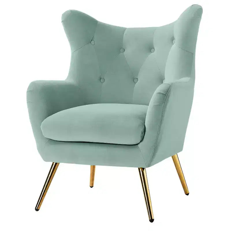 Poltrona d'accento moderna in velluto Godefroy con schienale ad ali | Karat Home