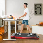 Tapis roulant pieghevole 2 in 1 Costway 2.25HP con doppio display a LED argento/nero/blu