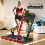 Tapis roulant pieghevole 2 in 1 Costway 2.25HP con doppio display a LED argento/nero/blu
